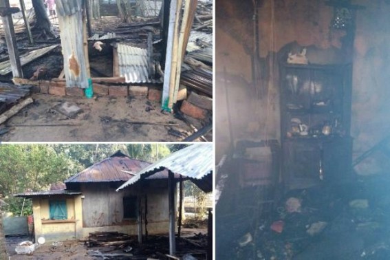 BJPâ€™s another brutal attack upon Opposition : House of CPI-M leader set in fire, 1 cow, all furniture burnt : Law & Order breaks down, Mafia rule by Biplab, Pratima paralyze Tripura 